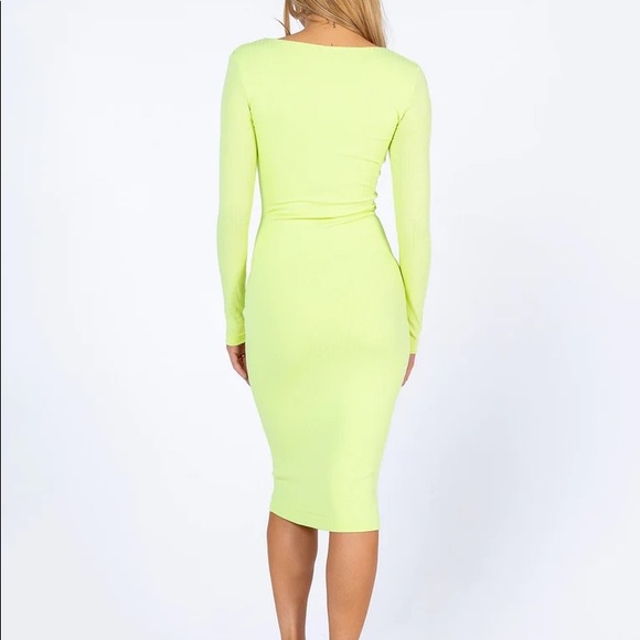 REMI LONG SLEEVE MIDI DRESS GREEN - Picture 4 of 4